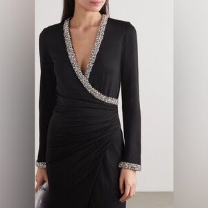 Haney NWT Black Dress with Silver Rhinestones and Beads Accents Size 4 $1595
